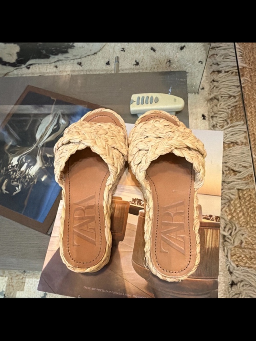 Zara Cream Braided Slide Mules - Women's